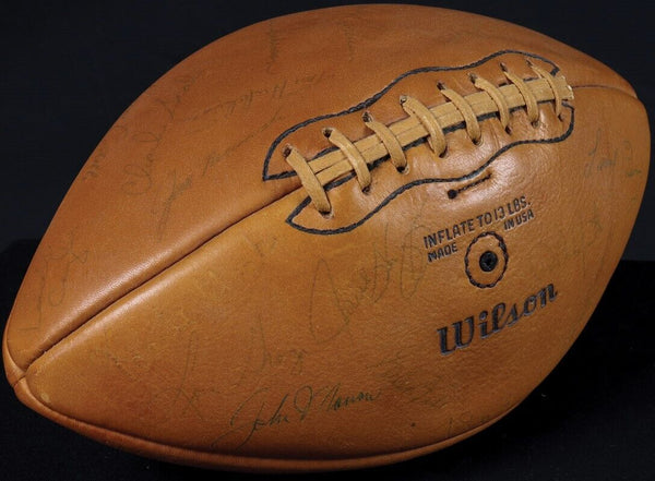 1964 Cleveland Browns Super Bowl Champs Team Signed Football Jim Brown JSA COA