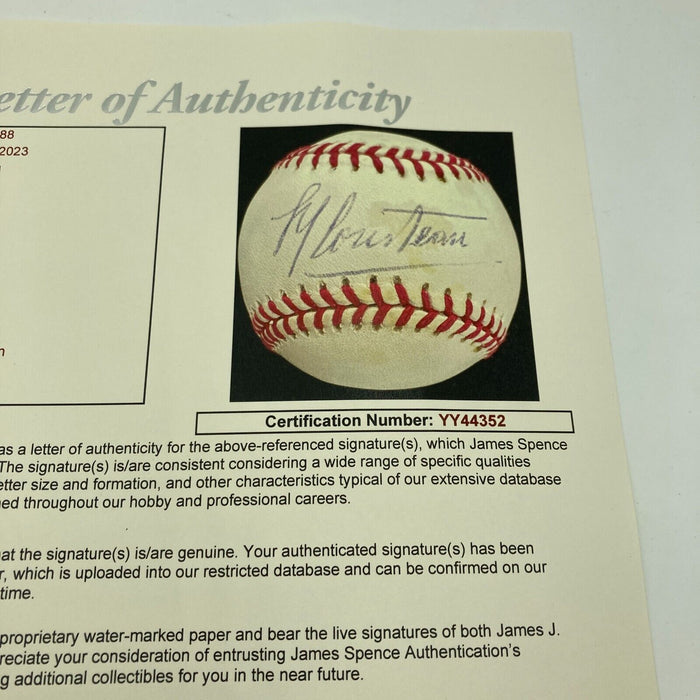 Jacques Cousteau Signed National League Baseball JSA COA