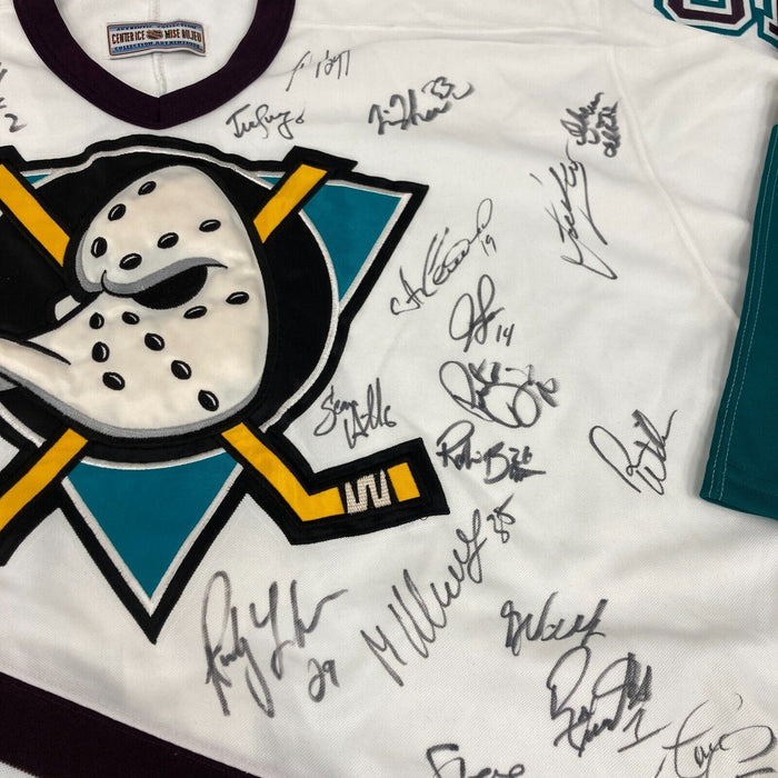 1993-94 Anaheim Mighty Ducks Inaugural Team Signed Jersey 25 Sigs Beckett COA