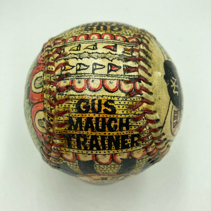Beautiful Mickey Mantle Hand Painted George Sosnak Folk Art Signed Baseball