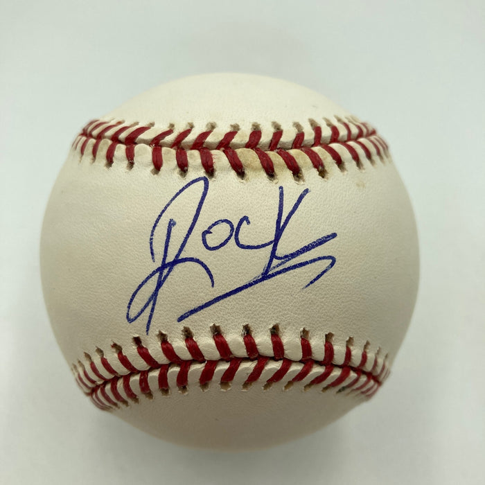 Dwayne "The Rock" Johnson Single Signed World Series Baseball JSA Graded MINT 9