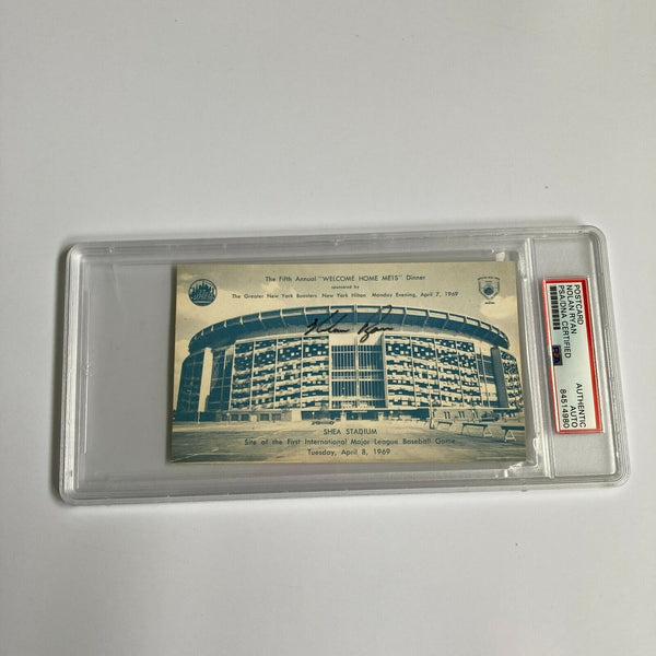 Nolan Ryan Signed 1969 New York Mets Shea Stadium Postcard PSA DNA RARE