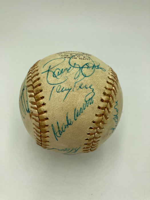 1976 All Star Game Team Signed Baseball Thurman Munson Hank Aaron JSA COA