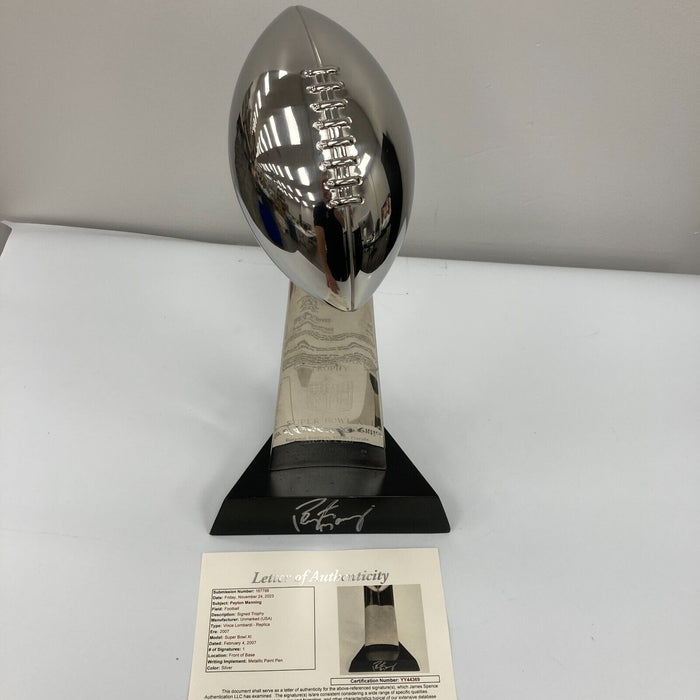 Peyton Manning Signed Super Bowl XLI Full Size Trophy JSA COA