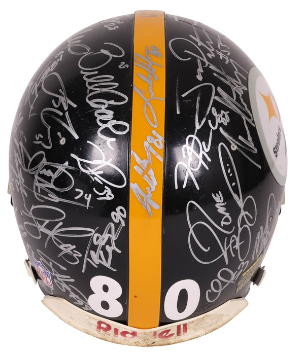 2005 Pittsburgh Steelers Super Bowl Champs Team Signed Game Used Helmet JSA COA