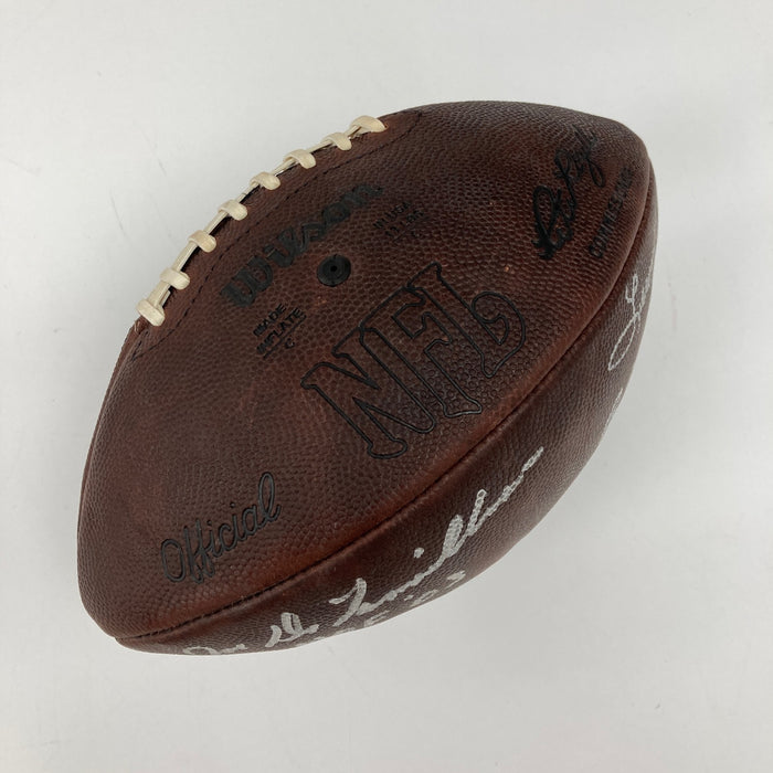 Jim Brown Leroy Kelly Paul Warfield Cleveland Browns HOF Signed Football JSA COA