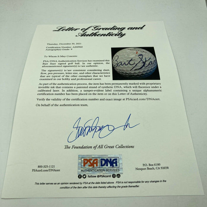 Bart Starr Signed Autographed Golf Ball PSA DNA Graded MINT 9 Green Bay Packers