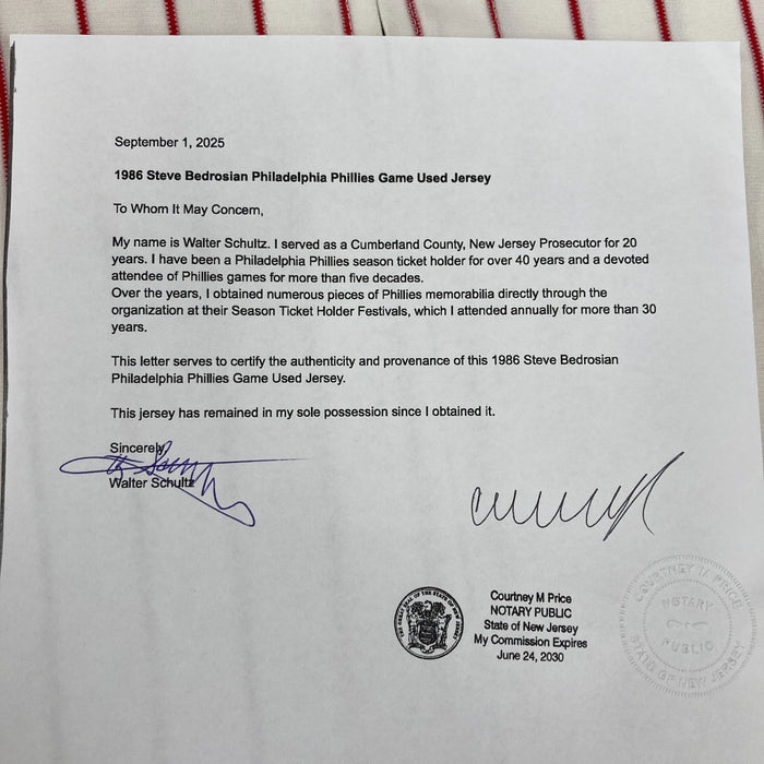 Steve Bedrosian 1986 Game Used Philadelphia Phillies Jersey MEARS A10 The Finest