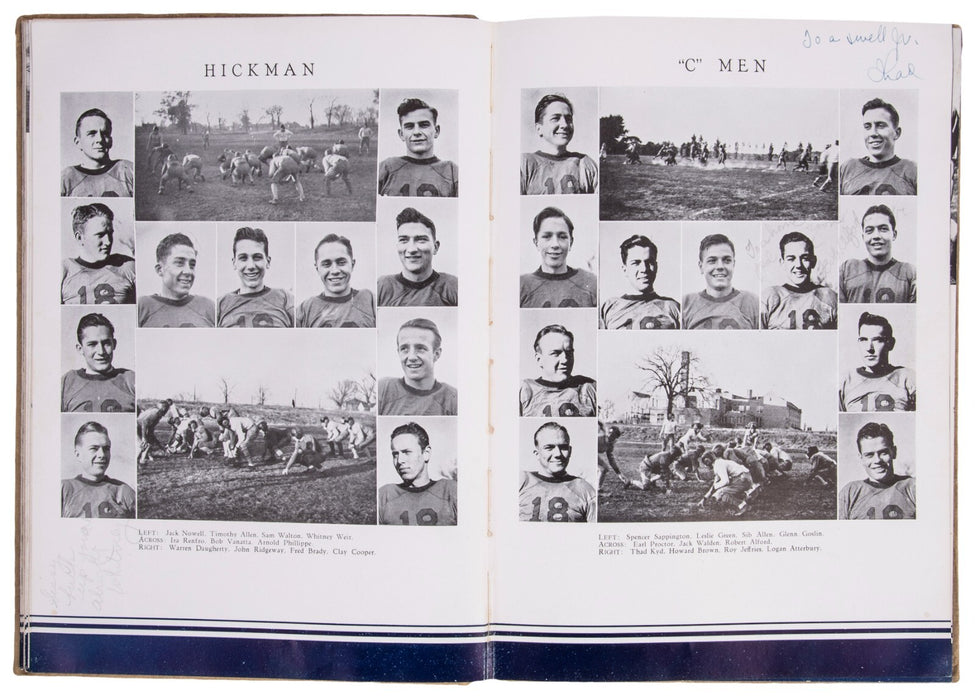 Sam Walton Signed 1936 High School Yearbook Walmart Owner Beckett & JSA COA