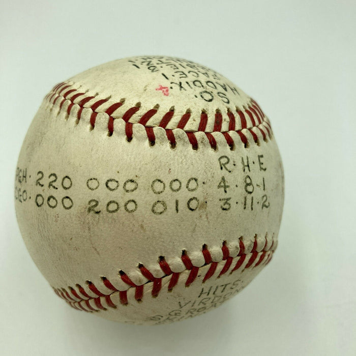 Harvey Haddix Game Used Final Pitch Victory Baseball Win #8 June 12 1962 Pirates