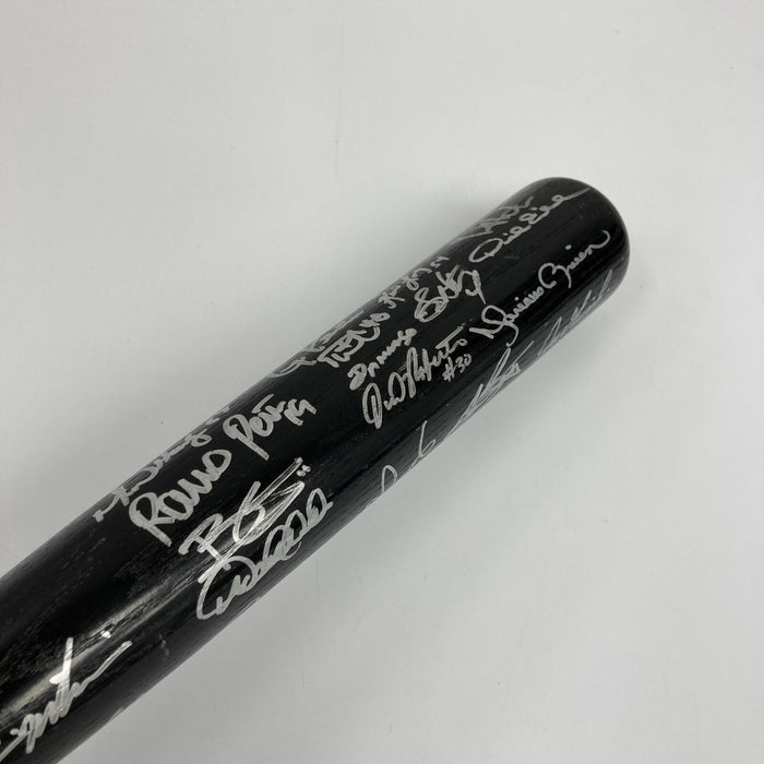 2009 New York Yankees World Series Champs Team Signed Bat #14/50 JSA COA