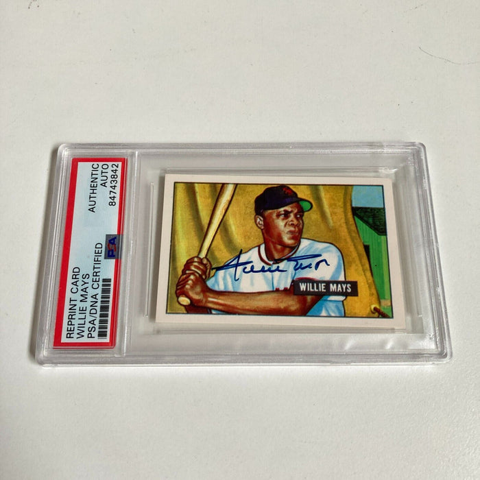 1951 Bowman Willie Mays Signed Autographed RP Rookie Card RC PSA DNA