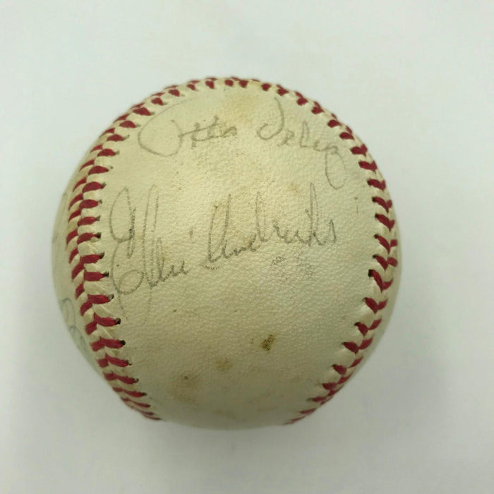 1976 Yankees AL Champs Team Signed Baseball Elston Howard & George Steinbrenner