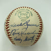 Mickey Mantle Joe DiMaggio Satchel Paige Yankees HOF Day Signed Baseball PSA DNA