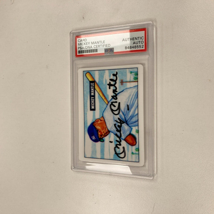 1951 Bowman Mickey Mantle Signed Porcelain Baseball Card RC PSA DNA Certified
