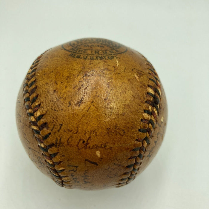 Christy Mathewson & Ty Cobb 1918 Team Signed National League Baseball JSA COA