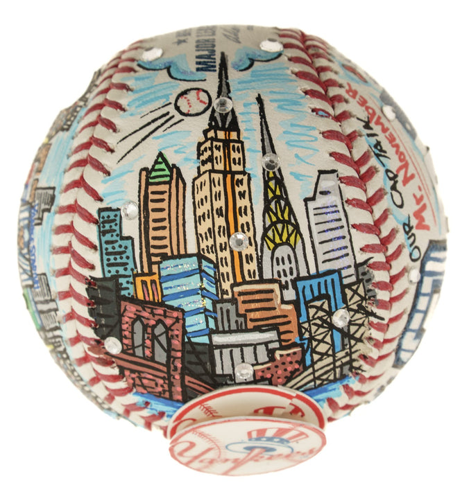 Derek Jeter Signed Charles Fazzino Hand Painted Pop Art Baseball MLB & Steiner