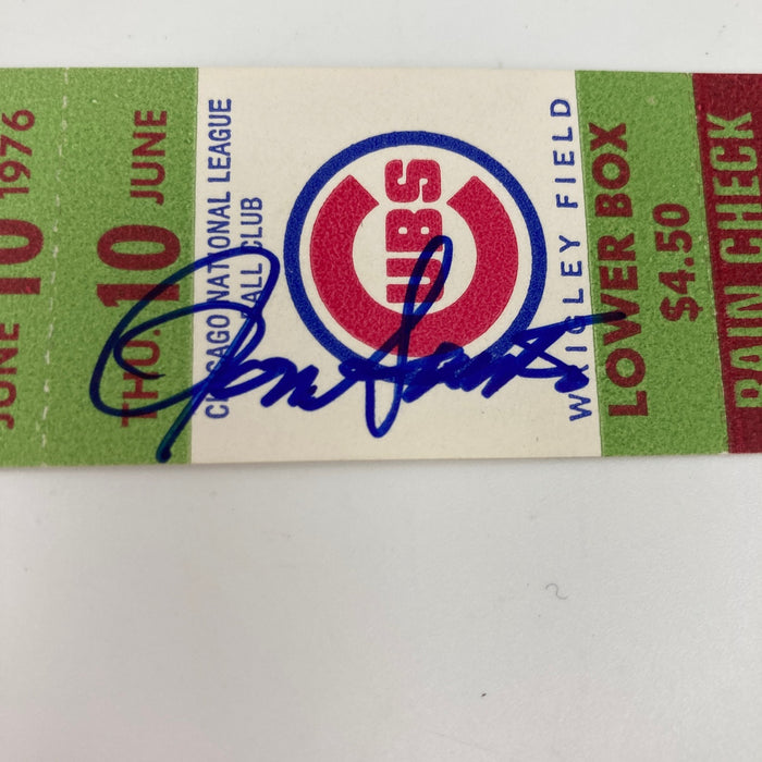 Ron Santo Signed 1976 Chicago Cubs Full Ticket JSA COA