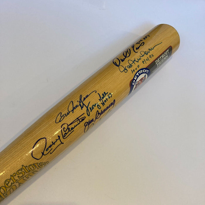 Beautiful Detroit Tigers HOF Legends Multi Signed Cooperstown Baseball Bat JSA