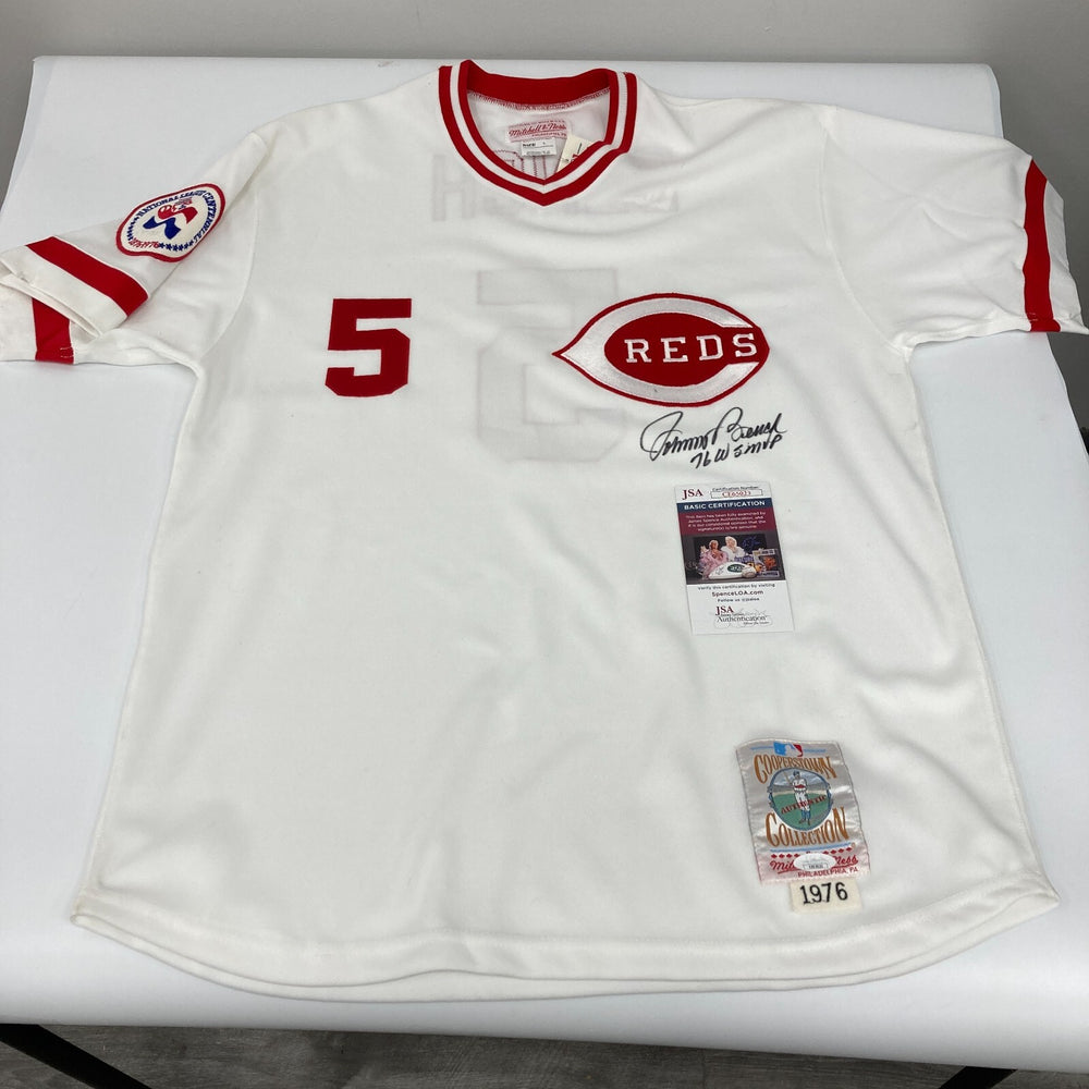 Johnny Bench 1976 WS MVP Signed Mitchell & Ness Cincinnati Reds Jersey JSA COA