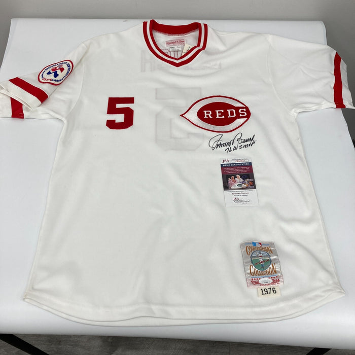 Johnny Bench 1976 WS MVP Signed Mitchell & Ness Cincinnati Reds Jersey JSA COA