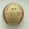 Joe Montana Signed Heavily Inscribed Career STAT Baseball Reggie Jackson COA