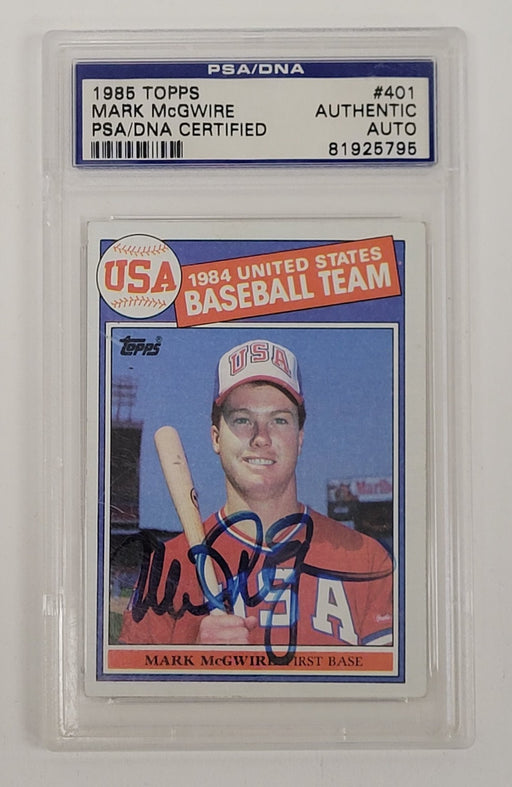 Mark McGwire Signed 1985 Topps #401 Rookie Card RC PSA/DNA