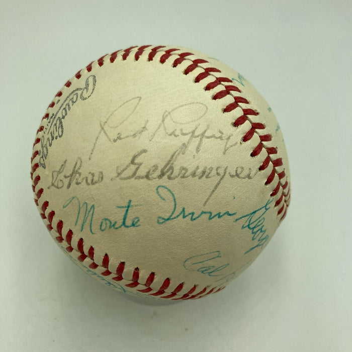 Beautiful 1977 Hall Of Fame Induction Multi Signed Baseball 23 Sigs JSA COA