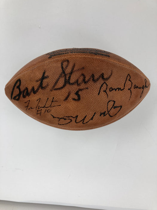 Bart Starr Johnny Unitas Joe Montana Len Dawson Joe Namath Signed Football JSA