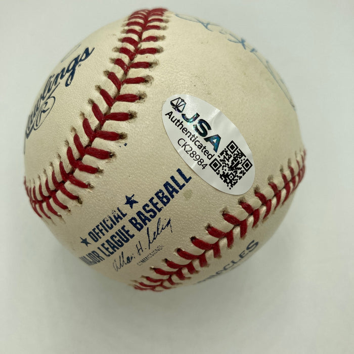 Chipper Jones Greg Maddux Tom Glavine Atlanta Braves Signed Baseball JSA COA