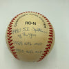 Joe Montana Signed Heavily Inscribed Career STAT Baseball Reggie Jackson COA
