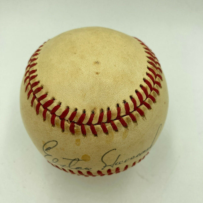 Beautiful Elston Howard Single Signed Baseball JSA COA Rare Sweet Spot Signature