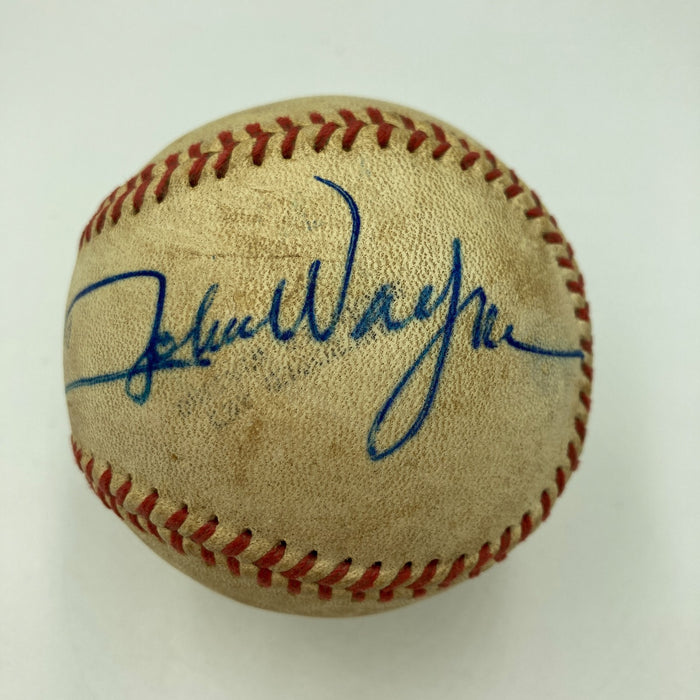 Historic John Wayne Single Signed First Pitch Baseball With JSA COA