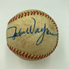 Historic John Wayne Single Signed First Pitch Baseball With JSA COA