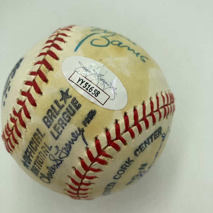 1970's HOF Multi Signed Baseball Freddie Lindstrom Ernie Banks Earl Averill JSA