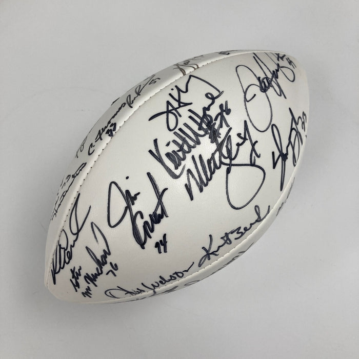 1985 Super Bowl Champs Chicago Bears Team Signed Football Walter Payton JSA COA