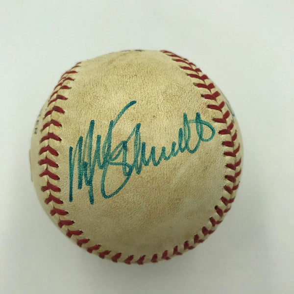 1982 Mike Schmidt Signed Game Used Actual Hit Baseball With SGC Sticker