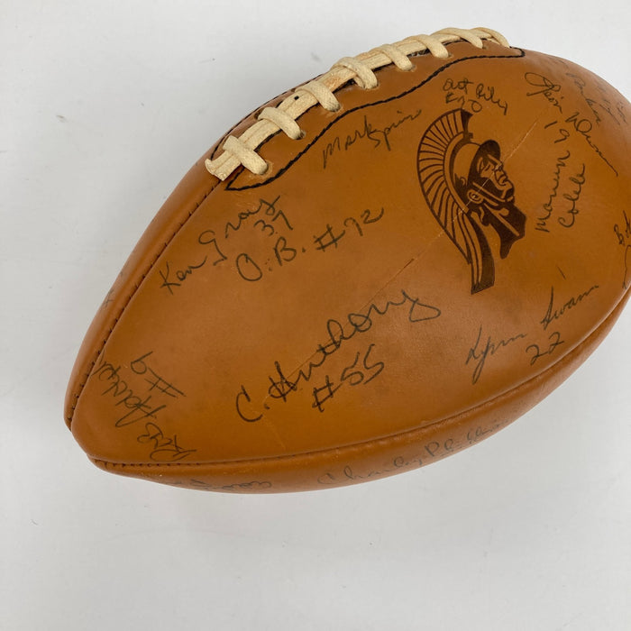 1973 USC Trojans Pac-8 champions Team Signed Football Lynn Swann JSA COA