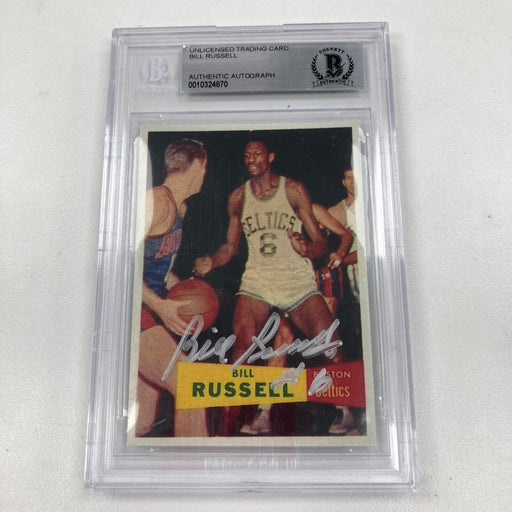 1957 Topps #77 Bill Russell Signed Autographed RP Rookie Card RC Beckett