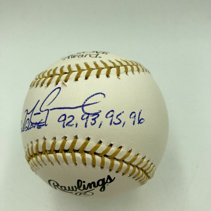 Beautiful Mark Grace Gold Glove 92,93,95,96 Signed Gold Glove Baseball JSA COA