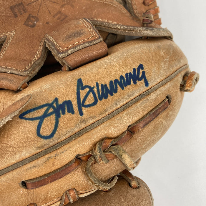 Jim Bunning  Signed Vintage Spalding Game Model Baseball Glove JSA COA