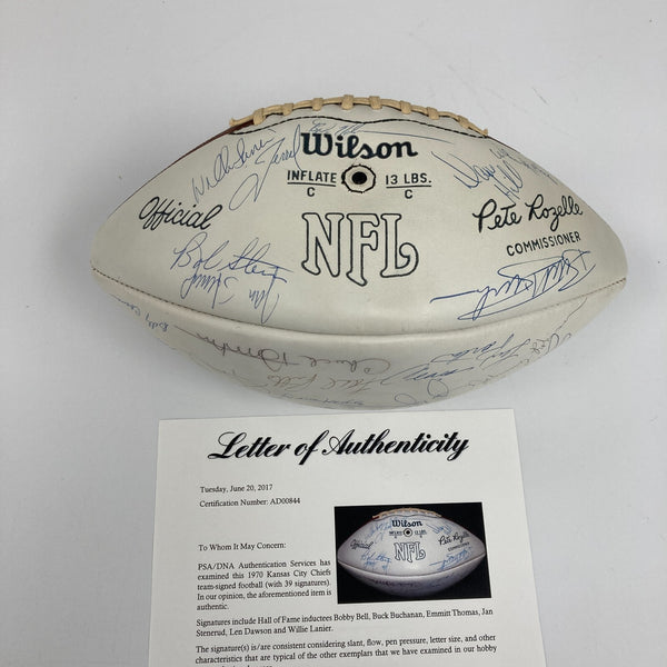 1970 Kansas City Chiefs Super Bowl Champs Team Signed NFL Game Football PSA DNA