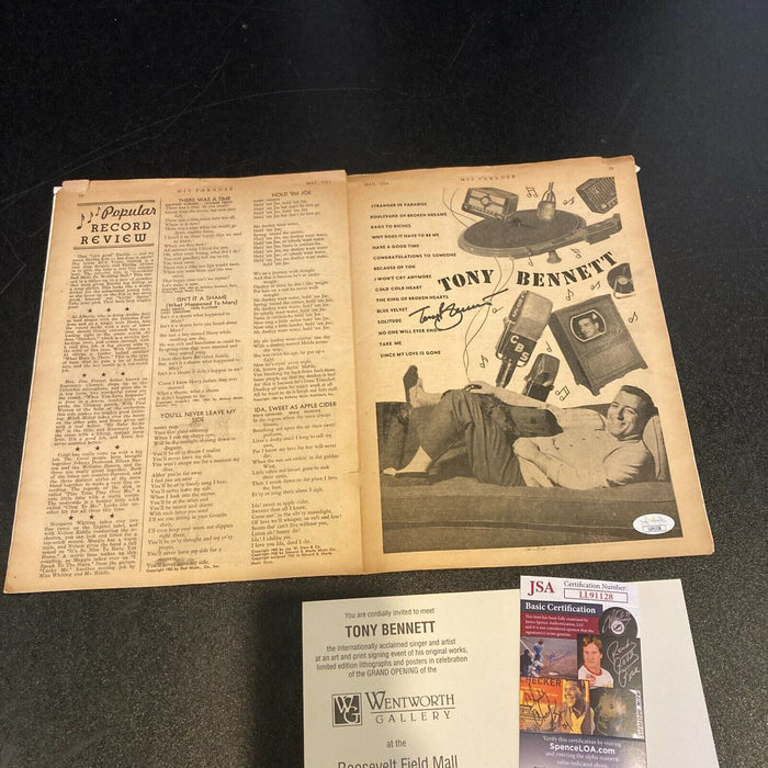 Tony Bennett Signed 1954 Vintage Music Magazine With JSA COA