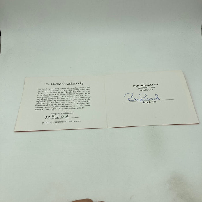 Barry Bonds 73rd Home Run Signed Game Used Baseball JSA & Barry Bonds COA