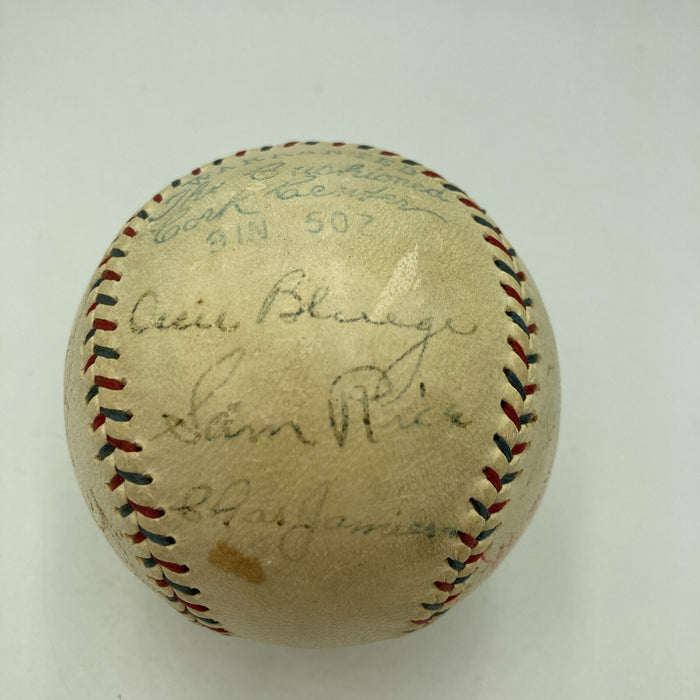 Goose Goslin, Sam Rice, Bucky Harris 1928 Senators & Indians Signed Baseball JSA