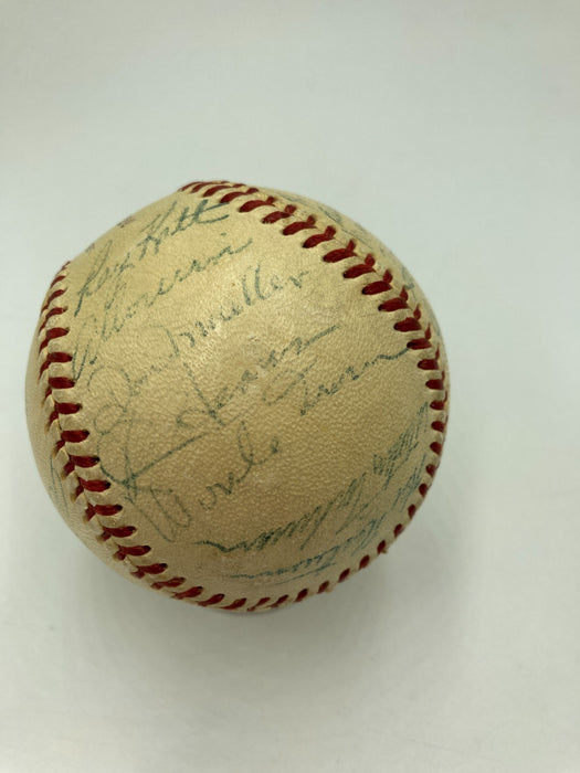 1954 New York Giants World Series Champs Team Signed Baseball Willie Mays JSA