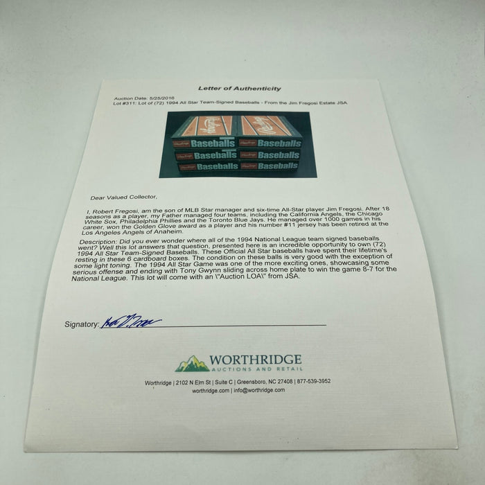 1994 All Star Game National League Team Signed Baseball Barry Bonds PSA DNA COA
