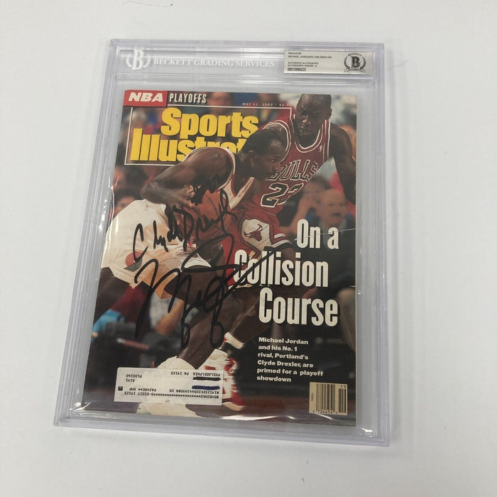 Michael Jordan Signed 1992 NBA Finals Sports Illustrated Beckett Graded 9 MINT