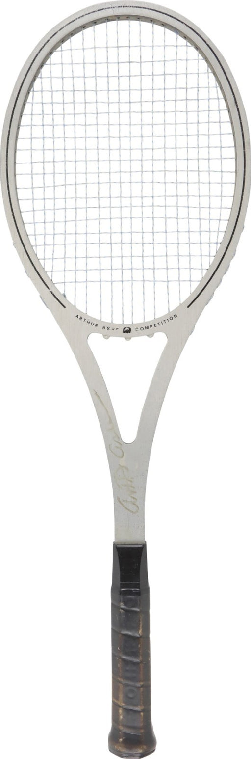 Arthur Ashe Twice-Signed Personal Game Used Tennis Racket PSA DNA COA RARE