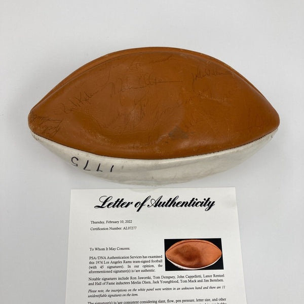 1974 Los Angeles Rams Team Signed Football 45 Sigs PSA DNA COA